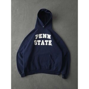 Vintage 90s Penn State Nittany Lions Navy Blue Hoodie Sweatshirt Jerzees XL